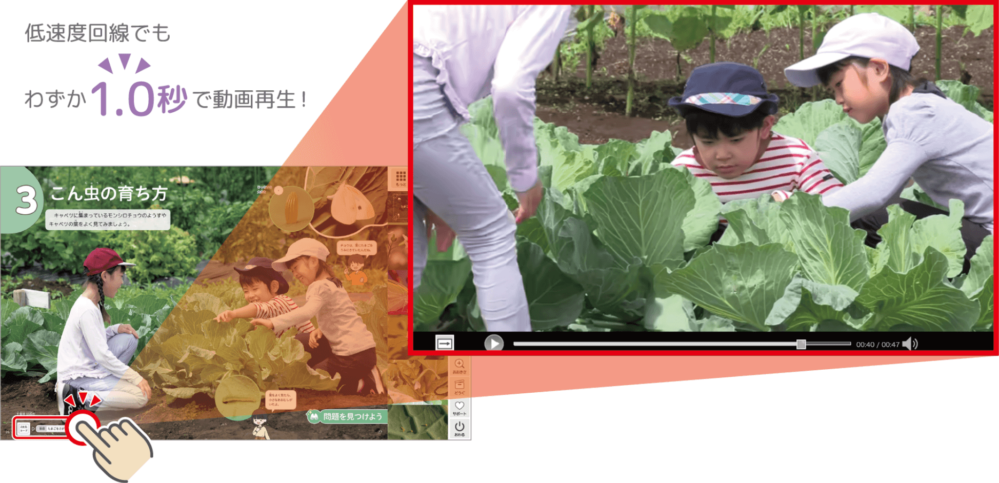 低速度回線でもわずか0.1秒で動画再生