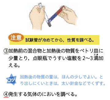 理科の世界2年 p.51 手順3 新