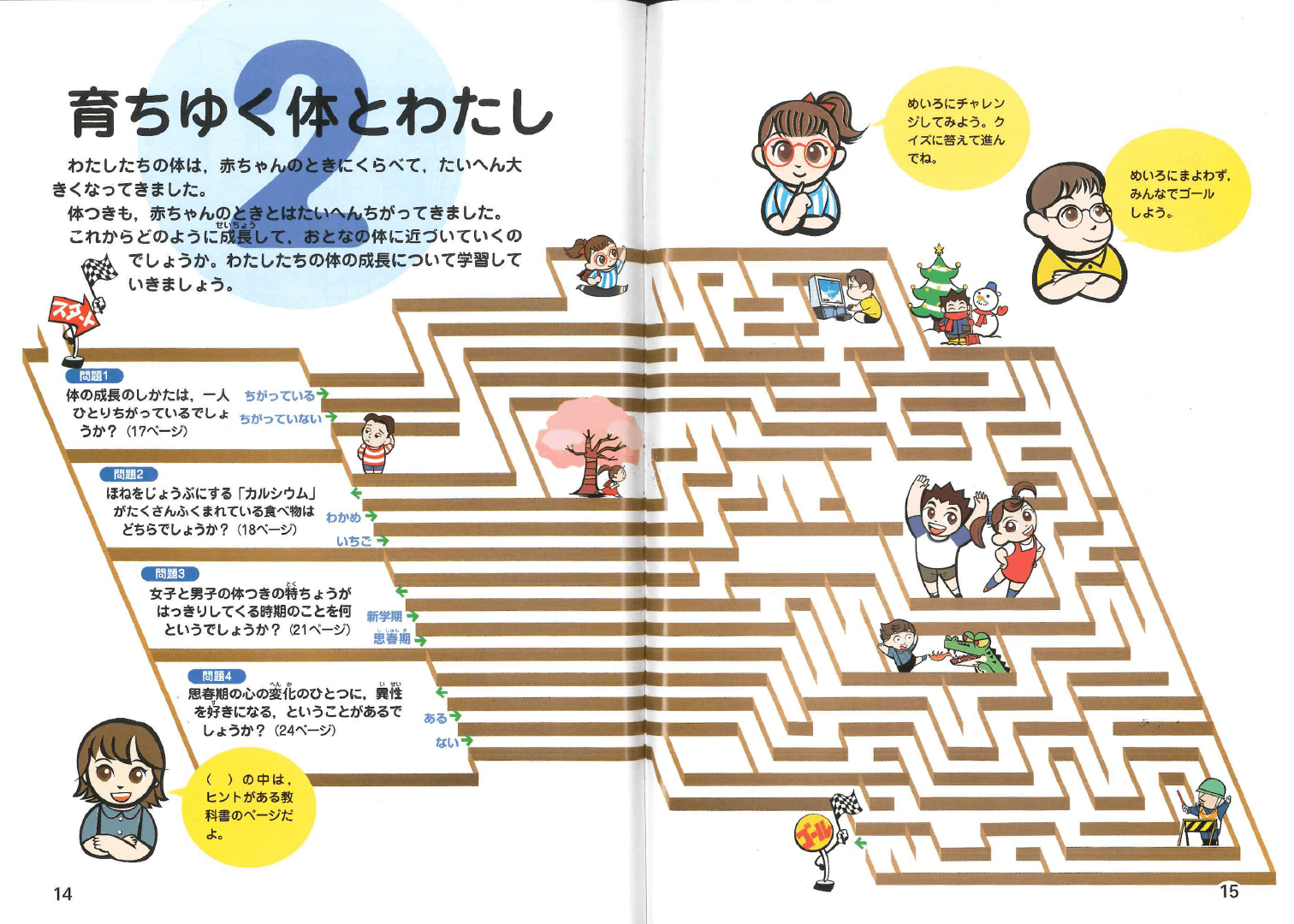 H17新版たのしい保健３・４年｜p.14-p.15